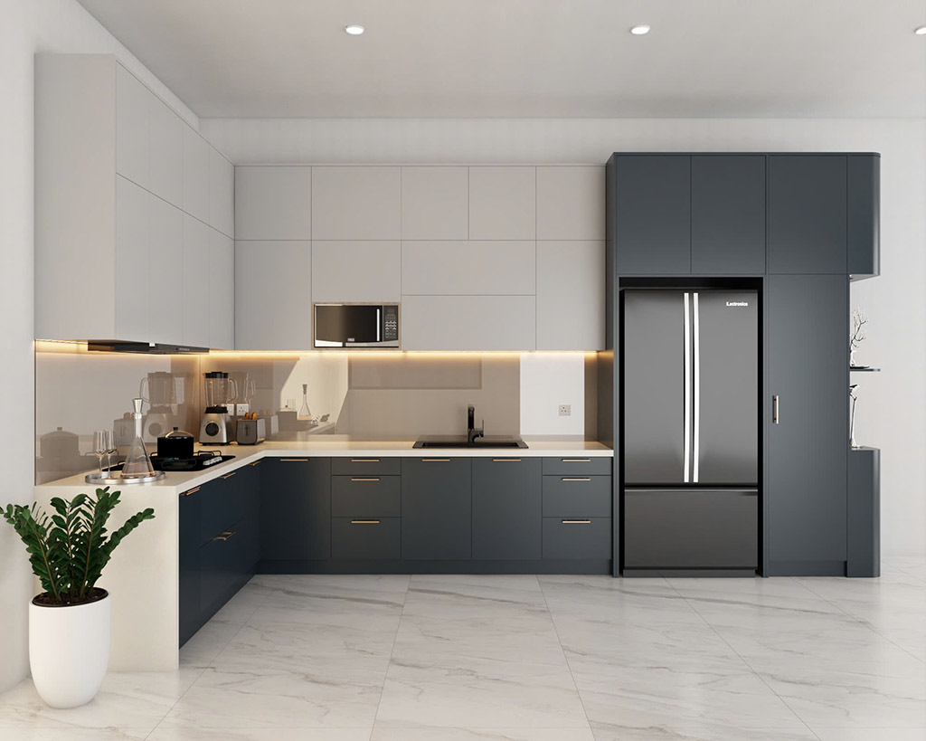 Bếp hiện đại tông màu xám xanh - 1748421093827